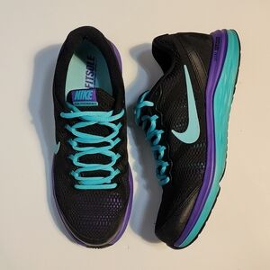 Nike Dual Fusion Run 3 - Women’s Size 7.5 Black Purple Blue 653594-007 Sneakers